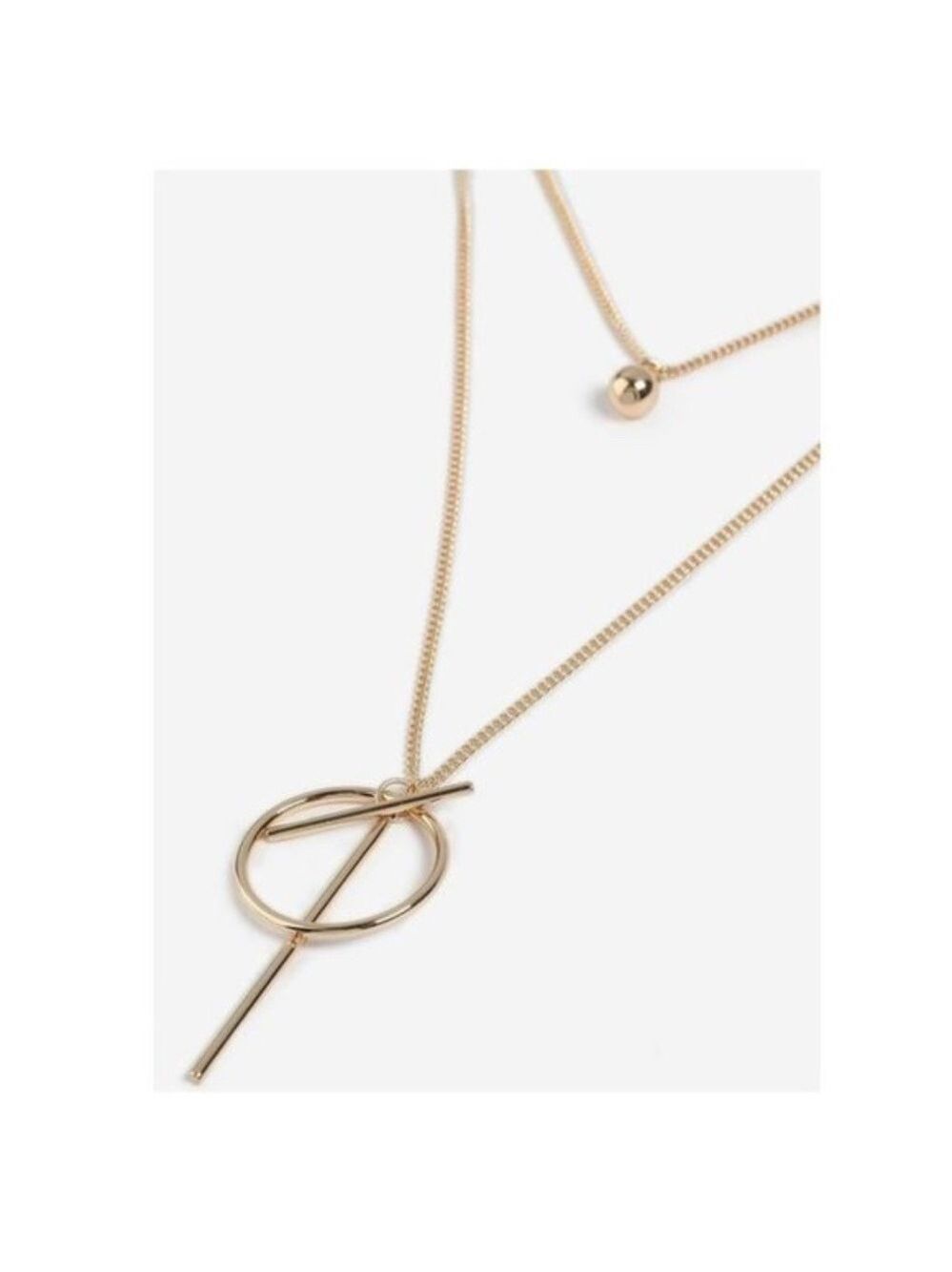 TOPSHOP Freedom Multi-Row Circle & T-Bar Pendant